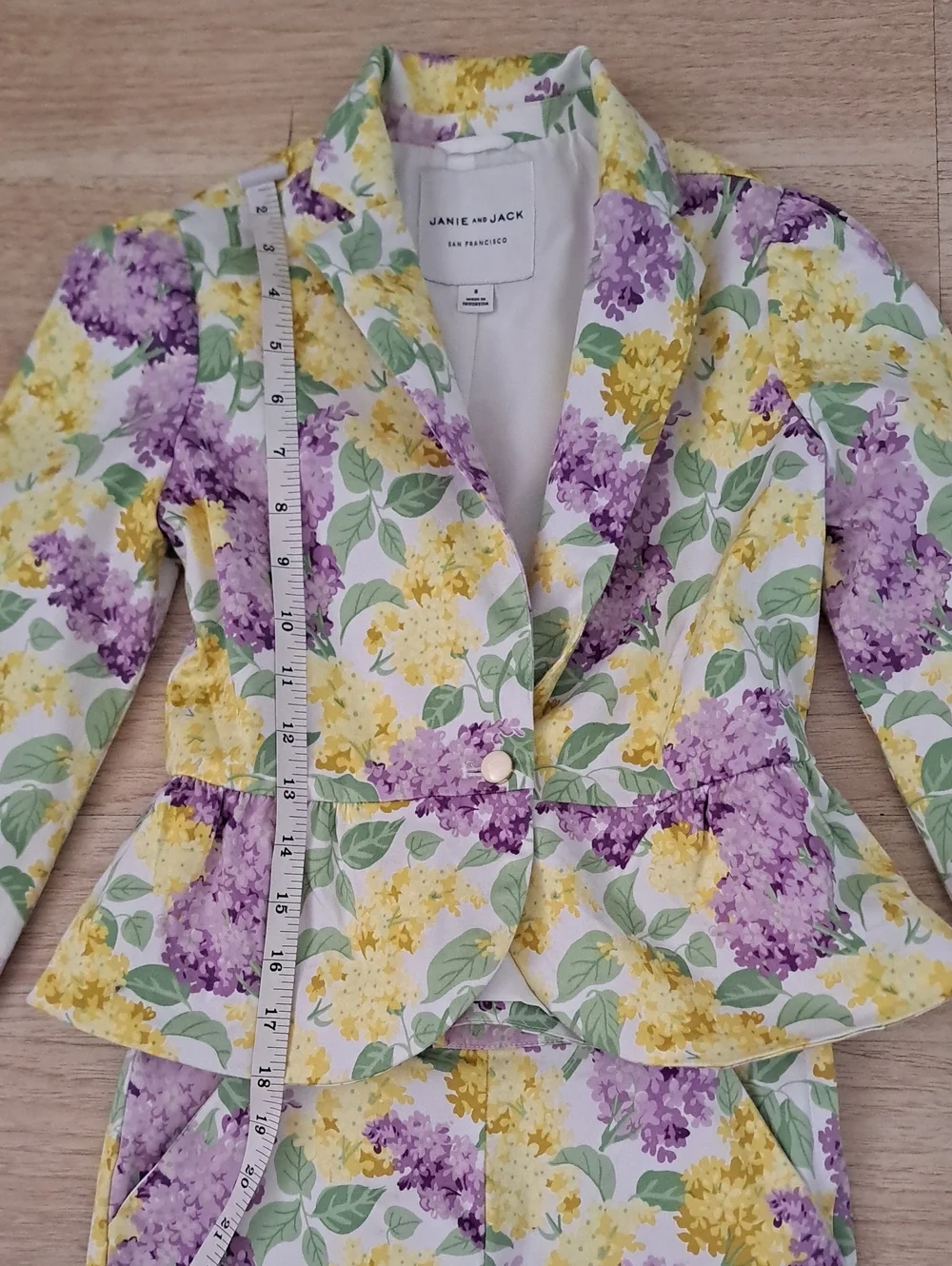 Janie and Jack Yellow, Lavender & Green Floral Jacket Set